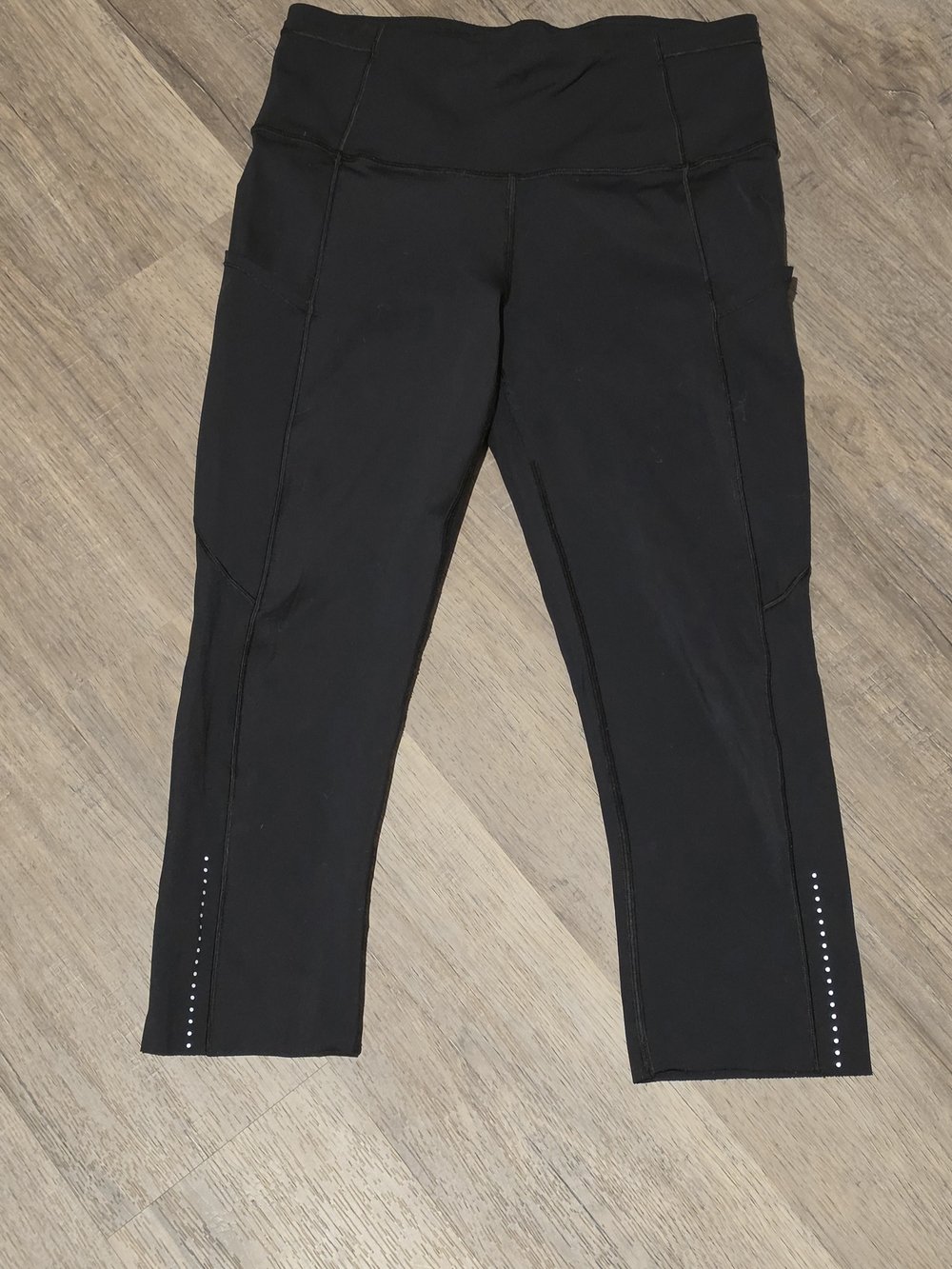 lululemon athletica Black High-Rise Capri Leggings with Reflective Dots